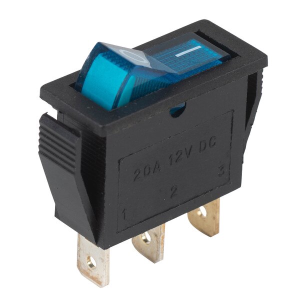 Main product image for SPST Small Rocker Switch w/Blue Illumination 12VDC 060-680